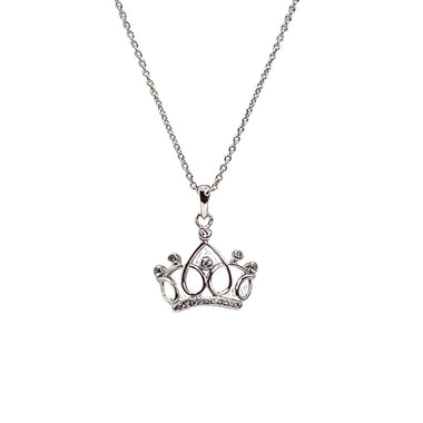 Crown Sterling Silver Pendant with 18" Rhodium Plated Chain 75-CRN