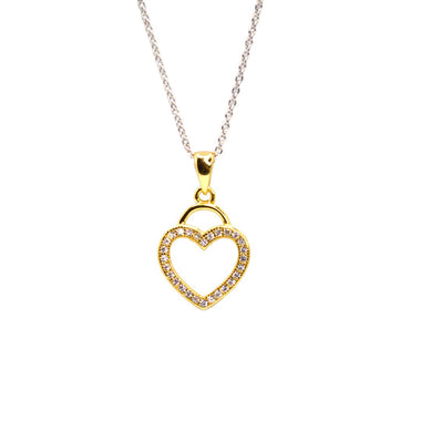 Heart Shape 18k Gold plated Pendant with 18" Sterling Silver Chain 75-GHRT