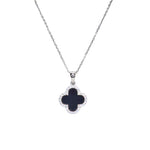 Clover Leaf Shape Pedant with Natural Zircons and 18" Sterling Silver Chain 75-CLV