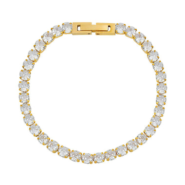 18K gold plated Stainless steel  Tennis bracelet, Intensity