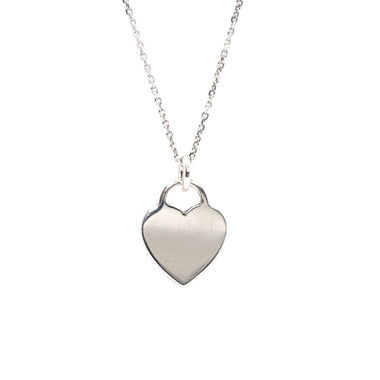 Plain Sterling Silver Heart Shape Pendant with 16" Rhodium plated sterling silver chain