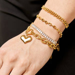 18K gold plated Stainless steel  Heart bracelet, Intensity