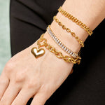 18K gold plated Stainless steel  Heart bracelet, Intensity