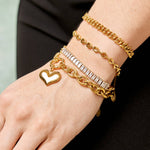 18K gold plated Stainless steel  Heart bracelet, Intensity