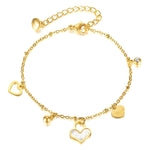 18K gold plated Stainless steel  Hearts bracelet, Intensity