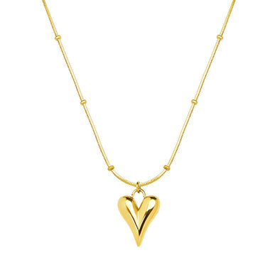 18K gold plated Stainless steel  Hearts necklace, Intensity