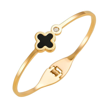 18K gold plated Stainless steel  Four-leaf clover bracelet, Intensity