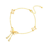 18K gold plated Stainless steel  Butterfly anklet, Intensity