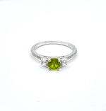 Peridot with White Zircon Ring 190-AAS