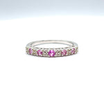 Pink Sapphire with White Zircon Ring