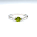 Peridot with White Zircon Ring 190-AAS