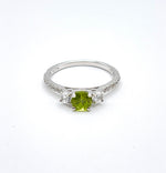 Peridot with White Zircon Ring 190-AAS