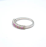 Pink Sapphire with White Zircon Ring