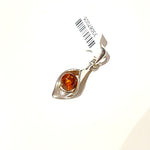 Ball Shape Baltic Amber Pendant in Sterling Silver - 115