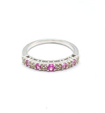 Pink Sapphire with White Zircon Ring