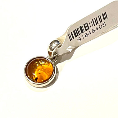 Round Shape Baltic Amber Pendant in Sterling Silver - 125