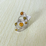 Round Cut Baltic Amber Ring in Sterling Silver 925 27