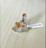 Round Cut Baltic Amber Ring in Sterling Silver 925 27