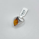 Marquise Cut Baltic Amber Ring in Sterling Silver 925 50