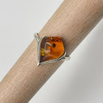 Tear Drop Baltic Amber Ring in Sterling Silver 925 51