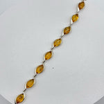 Pear Cut 10 Baltic Amber Bracelet in Sterling Silver 925 52