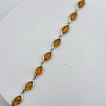 Pear Cut 10 Baltic Amber Bracelet in Sterling Silver 925 53