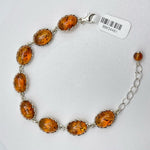 Oval Cut 8 Baltic Amber Bracelet in Sterling Silver 925 59