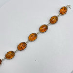 Oval Cut 8 Baltic Amber Bracelet in Sterling Silver 925 59