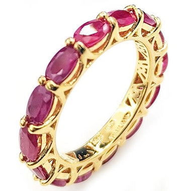 Yellow Gold Plated Ruby Eternity Ring