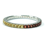 Yellow Diamond Orange Sapphire Eternity Bands