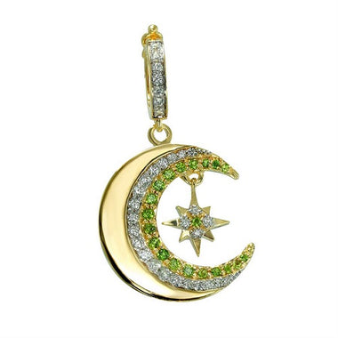 Chrome Diopside With White Zircon Pendant c164