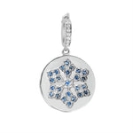 Blue Sapphire With White Zircon Charm 