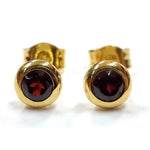 Garnet Stud with Yellow Gold Plate Earrings 130-IAY