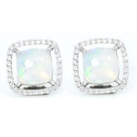 Ethiopian Opal With White Zircon Earring 212-BBD