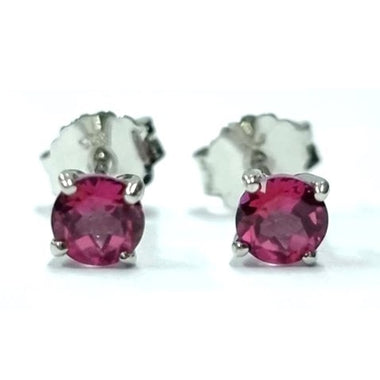 Pink Topaz Stud Earring
