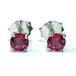 Pink Topaz Stud Earring