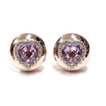 Rose Gold Plate Amethyst White Zircon Earring