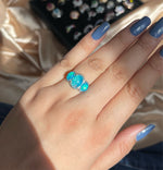 Blue Opal & Blue Diamond Ring