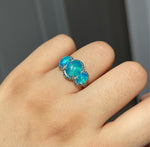 Blue Opal & Blue Diamond Ring