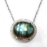 Labradorite with 0.25cts White Diamond Pendant