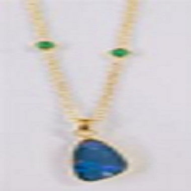 Australian Opal With Emerald Necklace Pendant SKU p117-01