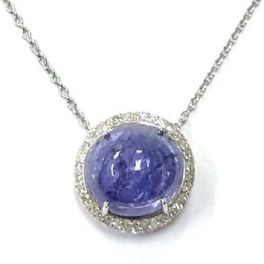 Tanzanite with 0.25cts White Diamond Pendant 650-CAB