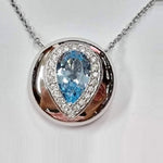 Sky Blue Topaz White Zircon Pendant