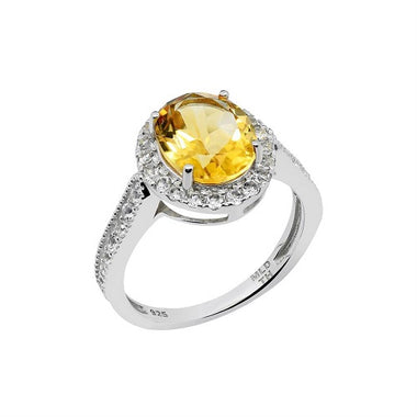 Citrine with White Topaz Ring