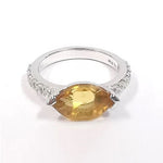 Citrine with White Zircon Ring