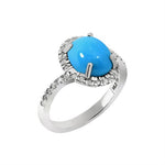 Turquoise 2.51cts and White Dimond 0.24cts. Ring 555-BAA