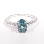 Natural Blue & White Zircon Ring