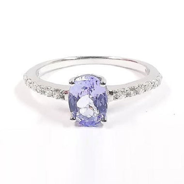 Tanzanite & White Zircon Ring 240-BAQ