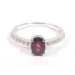 Garnet Purple & White Zircon Ring r042