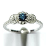 Blue and White Diamond Ring 620-ABF